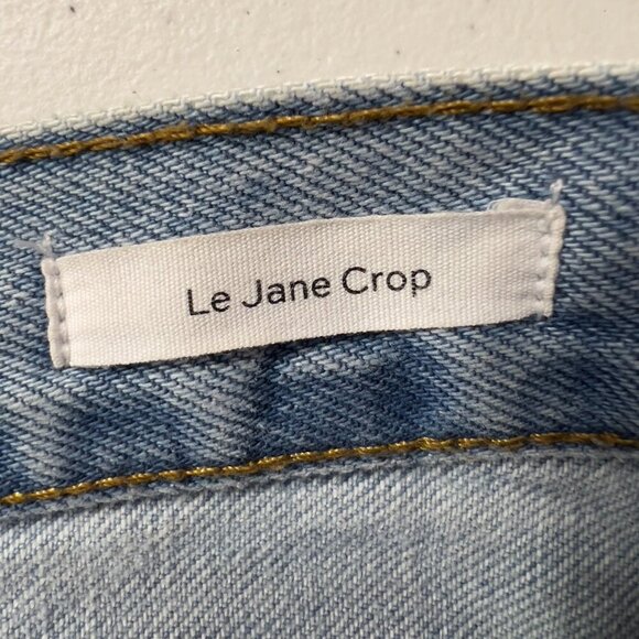 FRAME Le Jane Crop Distressed High-Rise Light wash Straight Jeans Women’s 25 - Picture 8 of 12